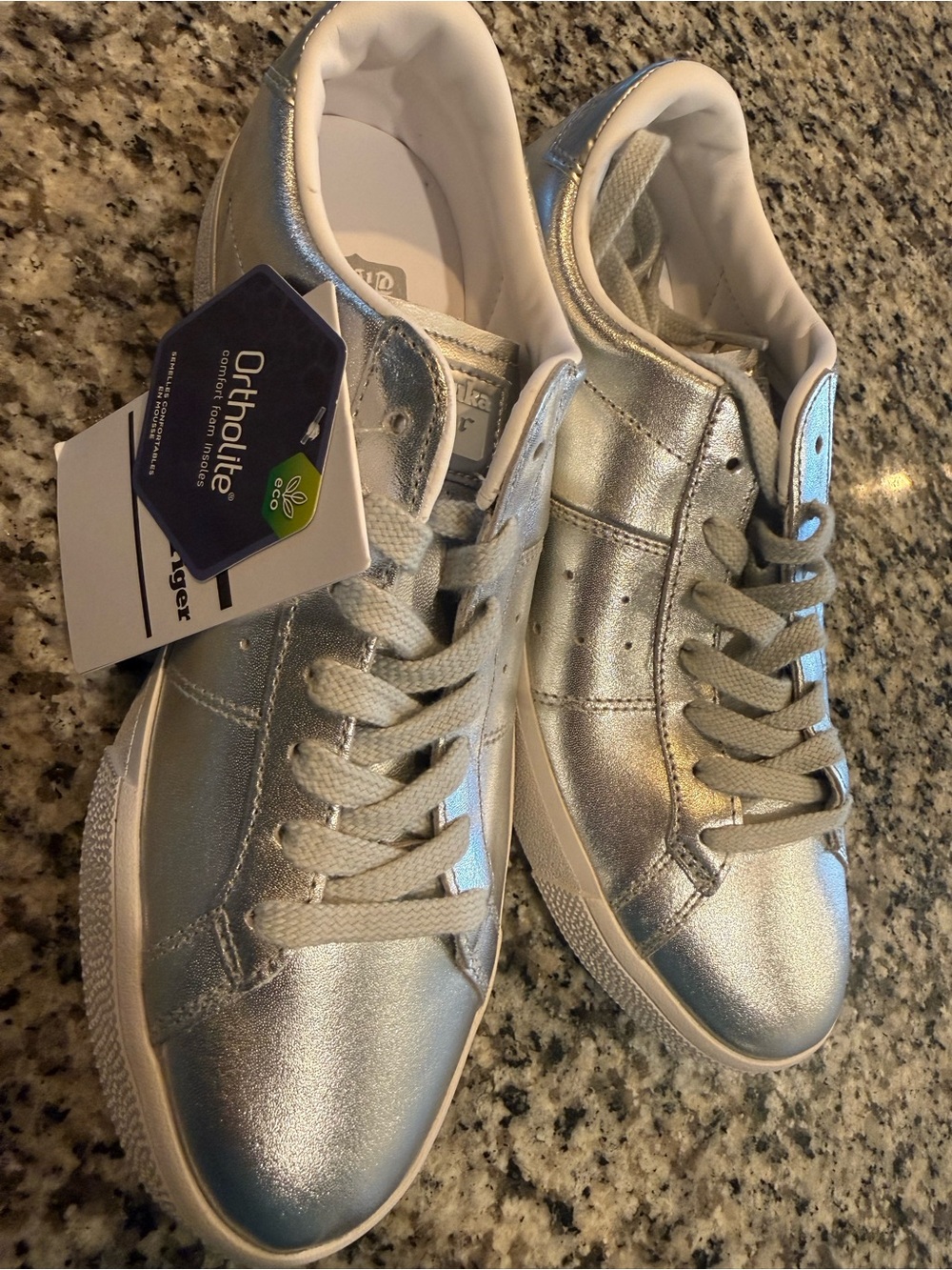 Unisex Onitsuka Tiger by ASICS Metallic Silver Sneakers with Ortholite Comfort
